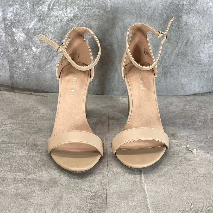 MADDEN GIRL Women's Blush Beella Round-Toe Ankle-Strap Block-Heel Sandals SZ 9