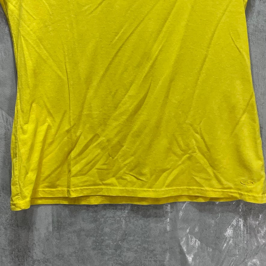 CHAMPION Yellow V-Neck Short Sleeve Lightweight Loose T-Shirt SZ M