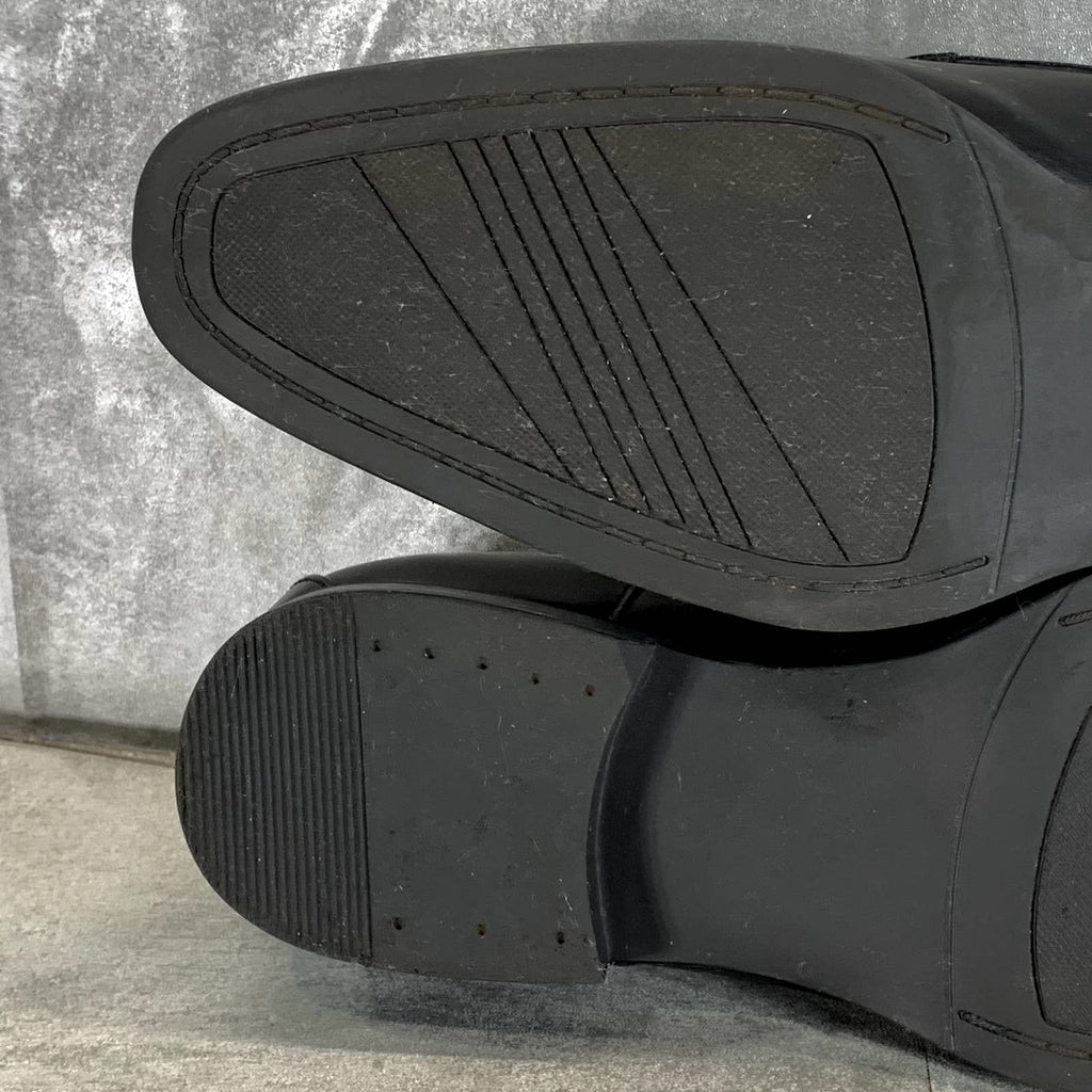 ALFANI Men's Black Faux-Leather Andrew Plain-Toe Lace-Up Derbys SZ 10.5