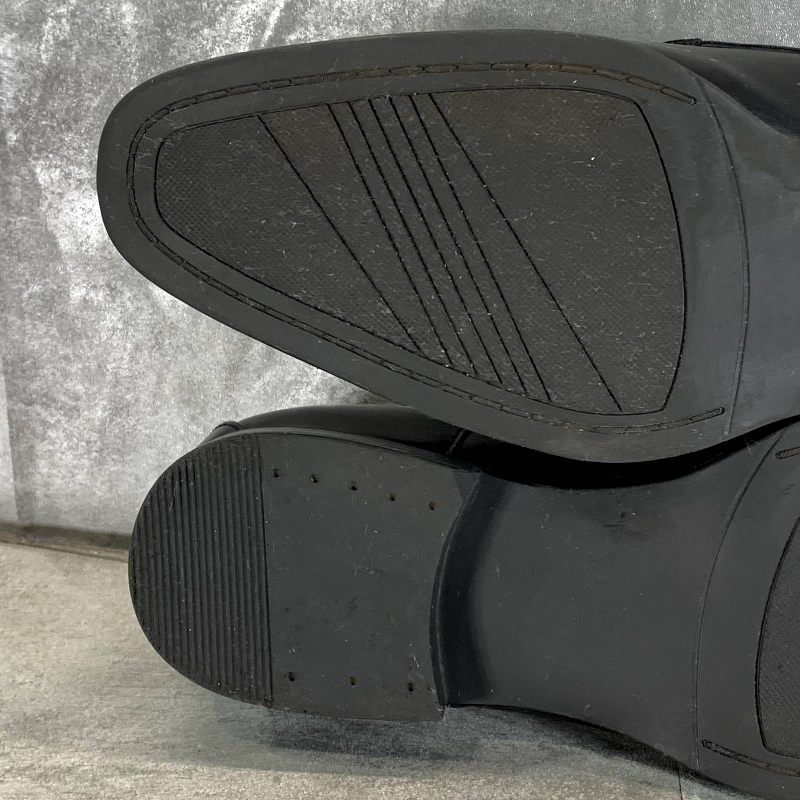 ALFANI Men's Black Faux-Leather Andrew Plain-Toe Lace-Up Derbys SZ 10.5