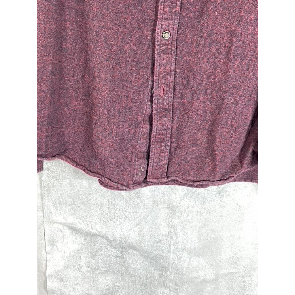 GOODFELLOW & CO Men's Burgundy Standard-Fit Button-Up Long Sleeve Shirt SZ XL