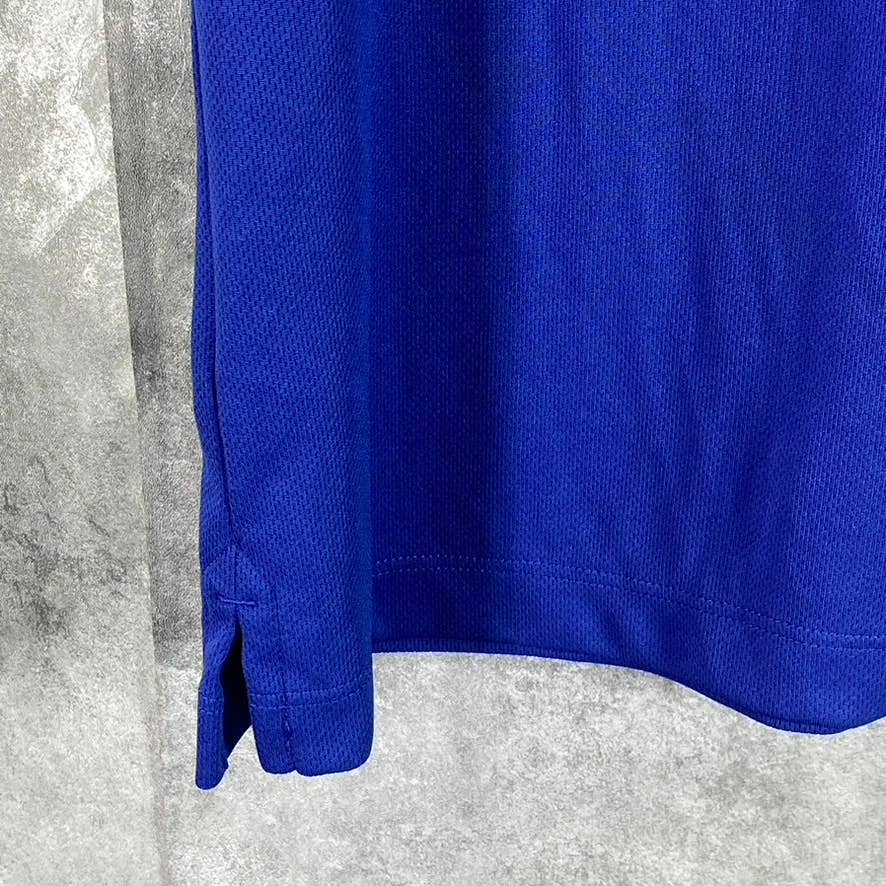 LANDS' END Outfitters Men's Dark Blue Active Pique Polo Short-Sleeve Shirt SZ M