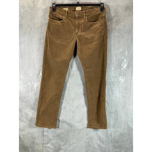 J.CREW Men's Peanut Khaki 484 Slim-Fit Corduroy Pants SZ 33X30