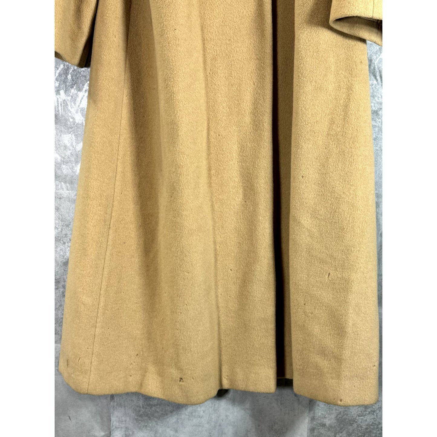 MARVIN RICHARDS Women's Tan Camel Hair Button-Up Trench Coat SZ 8