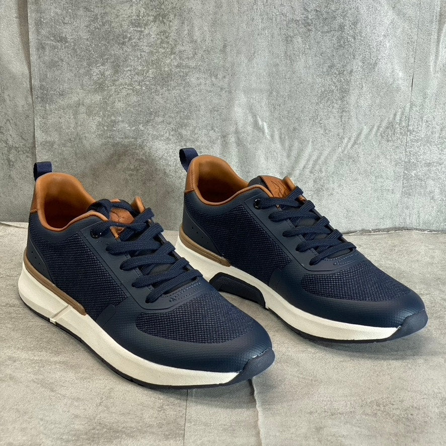 NEW YORK & COMPANY Men's Navy Fabric Dixon Round-Toe Lace-Up Sneakers SZ 11
