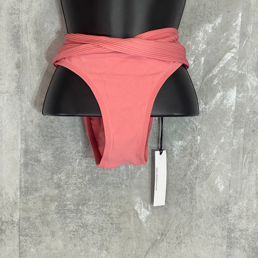 ROBIN PICCONE Pink Lemonade Lily Sash Hipster Moderate Coverage Bikini Bottoms SZ M