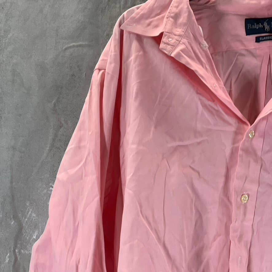 RALPH LAUREN Men's Classic-Fit Button-Up Long-Sleeve Dress Shirt SZ 17.5 34/35