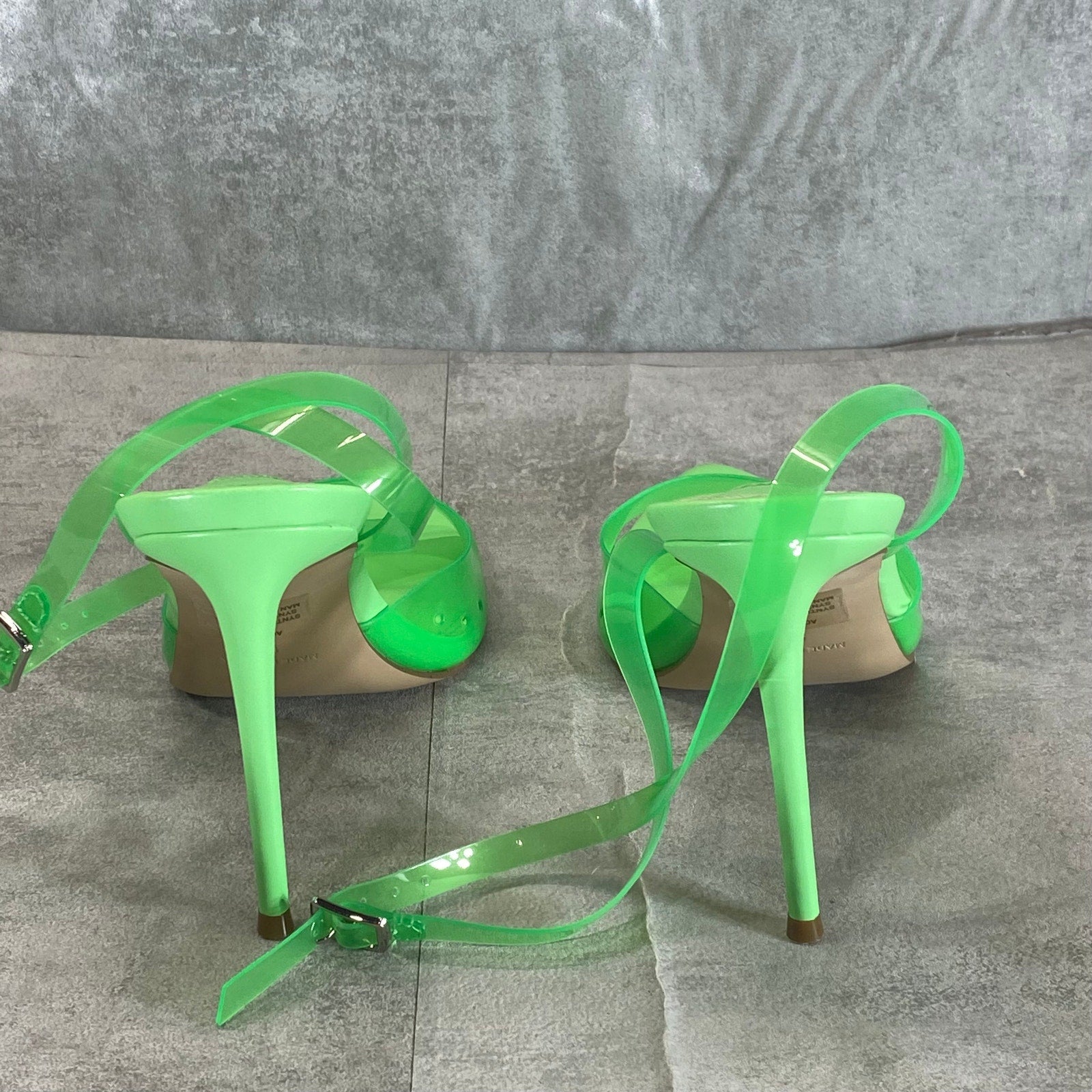 AQUA Women's Green Milan Ankle-Strap Pointed-Toe Stiletto Sandals SZ 9