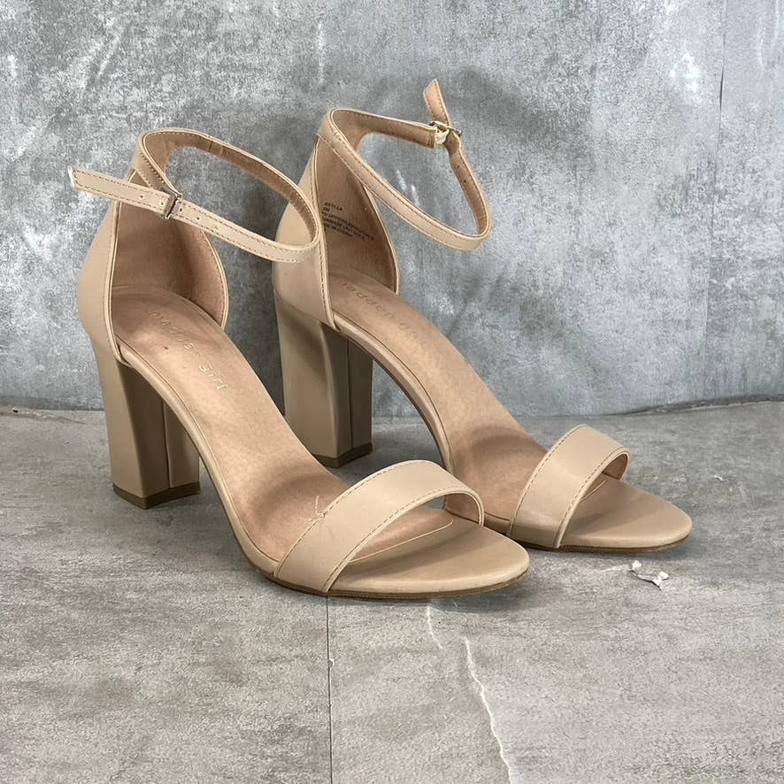 MADDEN GIRL Women's Blush Beella Round-Toe Ankle-Strap Block-Heel Sandals SZ 9