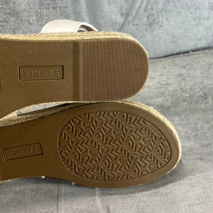 ESPRIT Women's Off White Jenna Ankle-Strap Cork Espadrille Wedge Sandals SZ 8