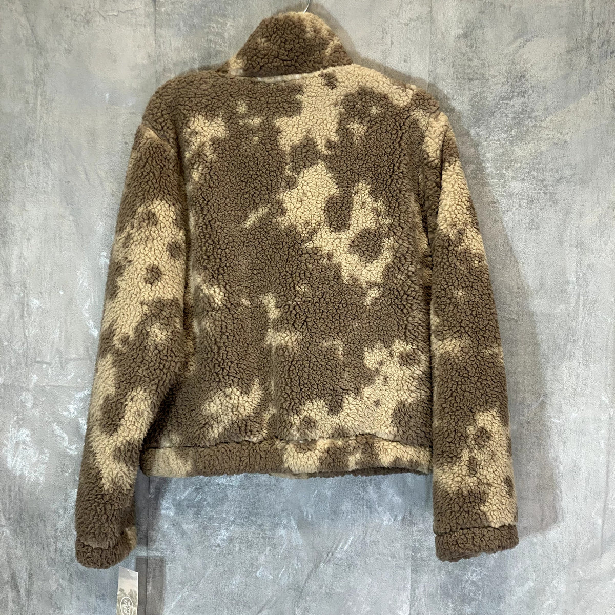 SAGE COLLECTIVE Women's Dune Teddy Half Zip Jetsetter Faux Shearling Cropped Jacket SZ M