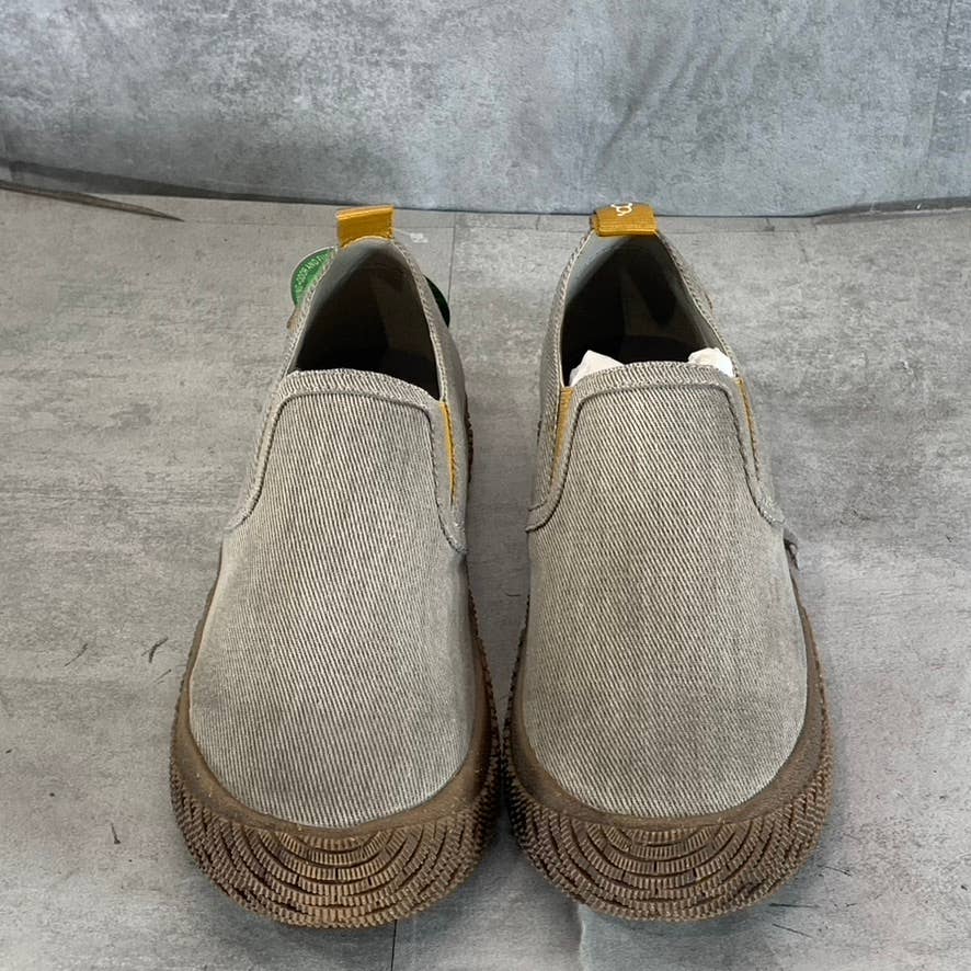 HYBRID GREEN LABEL Men's Grey Canvas Lively Slip-On Sneaker SZ 8