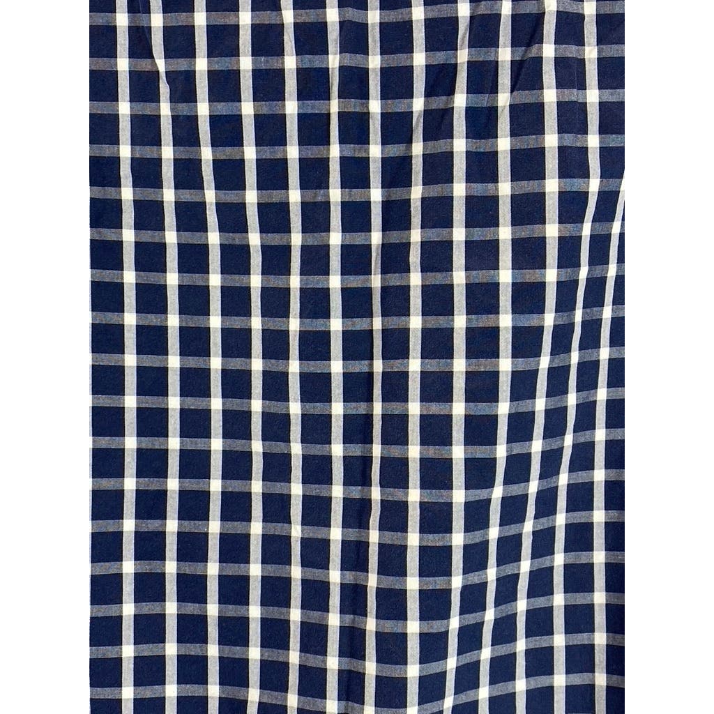MICHAEL KORS Men's Navy Mini Check Cotton Button-Up Long Sleeve Shirt SZ M
