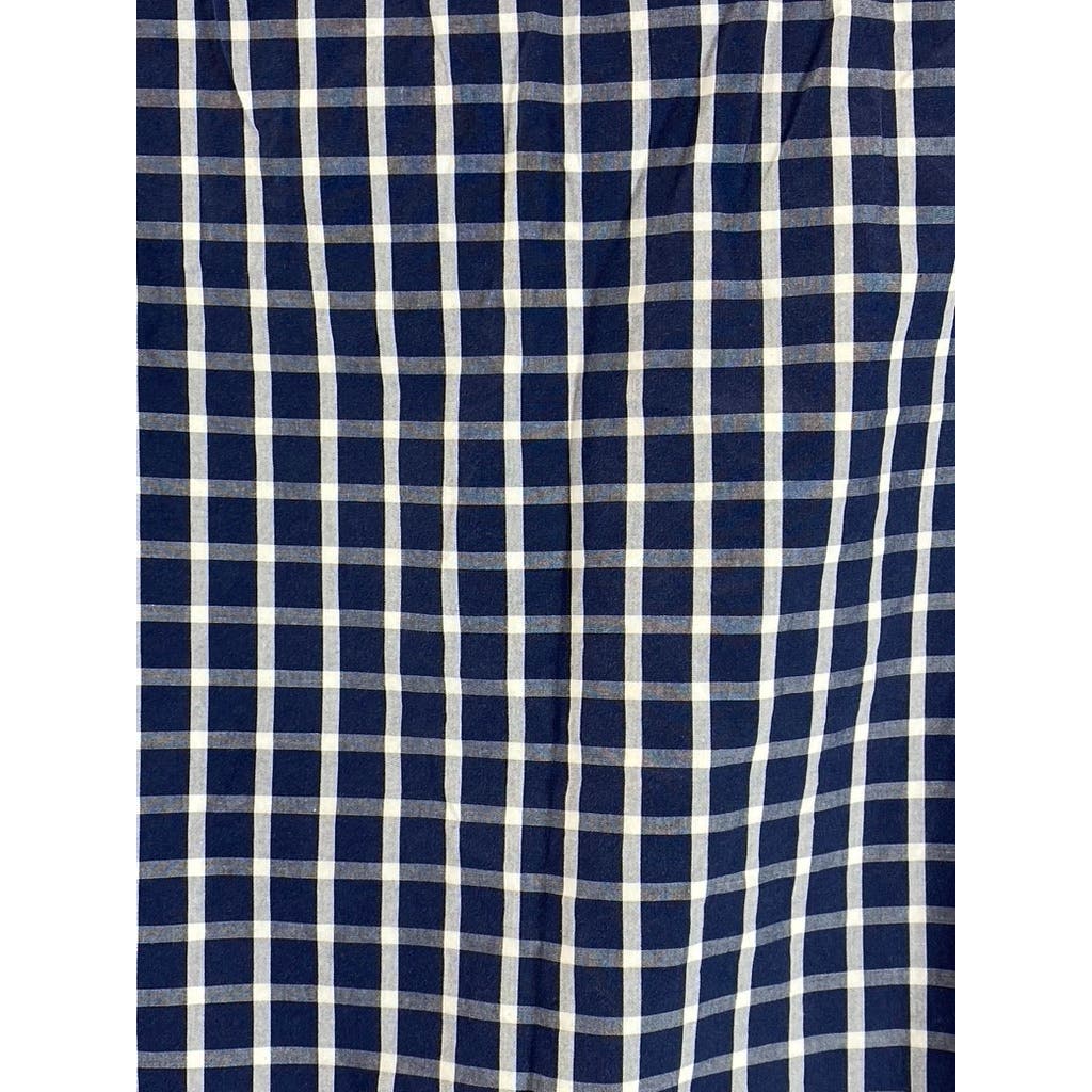 MICHAEL KORS Men's Navy Mini Check Cotton Button-Up Long Sleeve Shirt SZ M