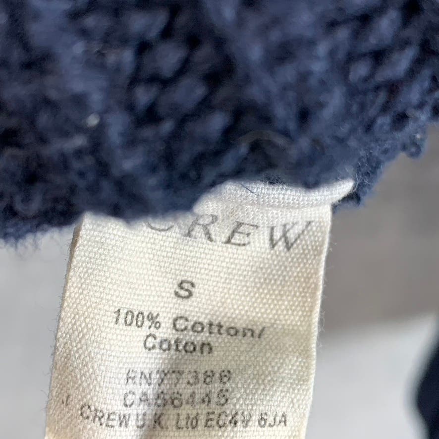 J.CREW Women's Navy Crewneck Cable Knit Heavyweight Pullover Sweater SZ S