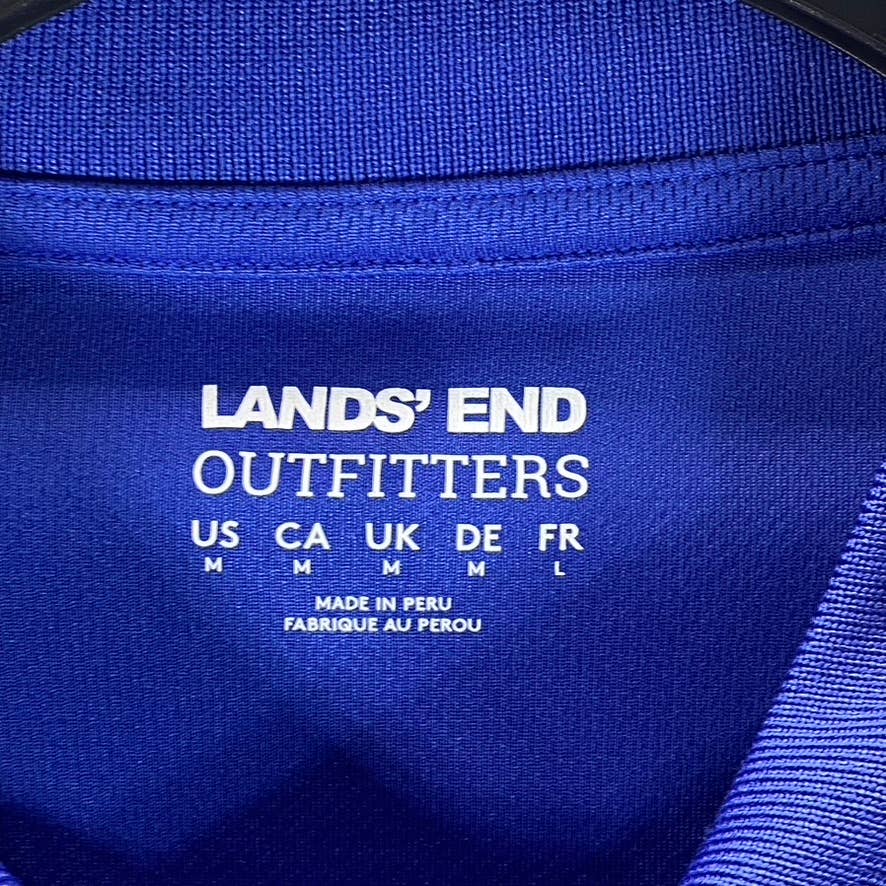 LANDS' END Outfitters Men's Dark Blue Active Pique Polo Short-Sleeve Shirt SZ M