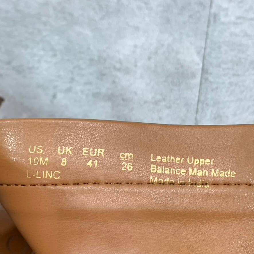 FRANCO SARTO Women's Brown Leather Linc Side-Zip Almond-Toe Booties SZ 10