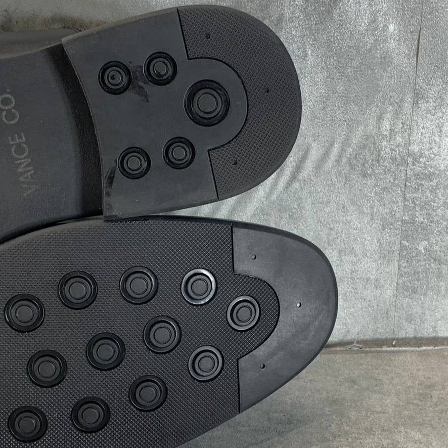 VANCE CO. Men's Black Faux Leather Vincent Plain Toe Lace-Up Oxfords SZ 8