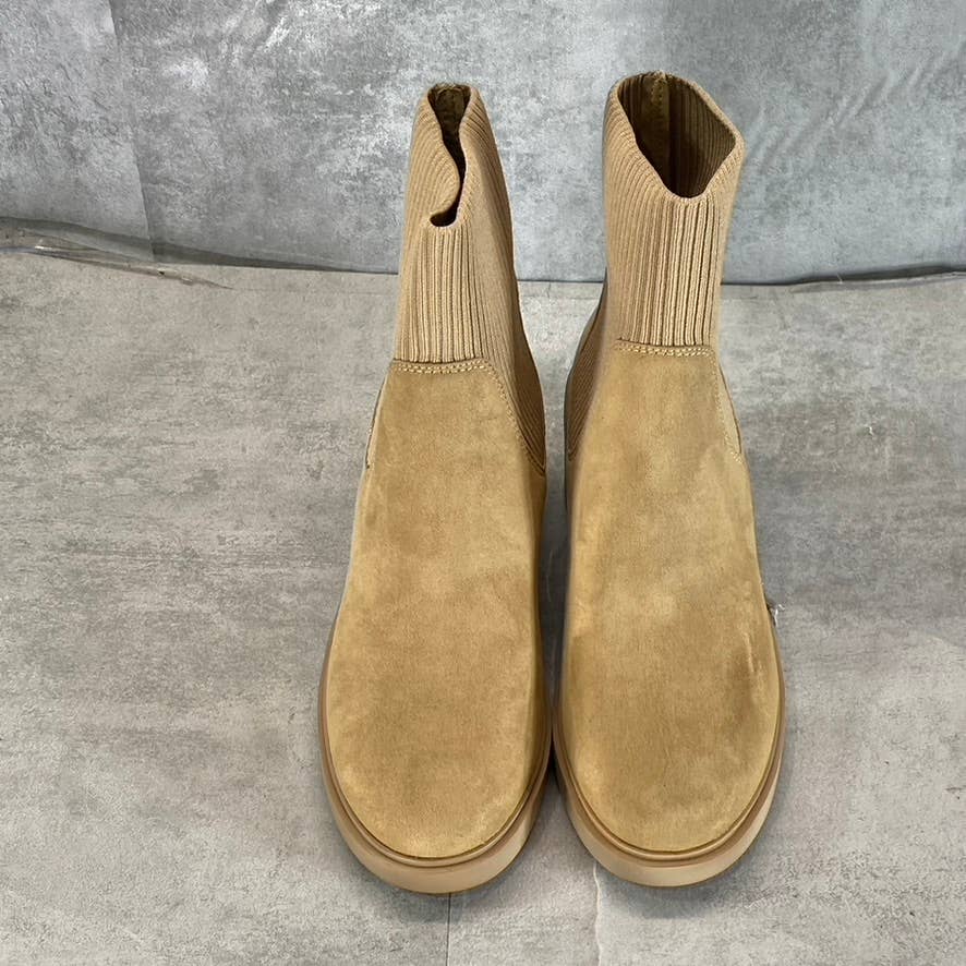 ANNE KLEIN iFlex Women's Dark Natural Faria Round-Toe Block-Heel Boots SZ 8.5