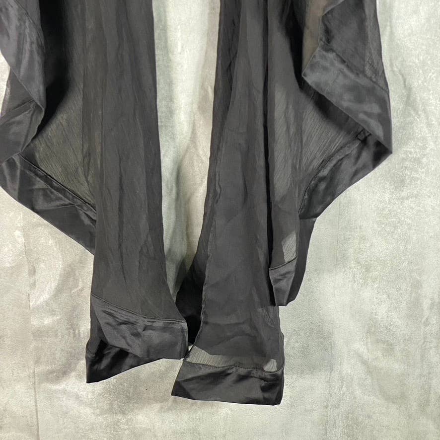 INC INTERNATIONAL CONCEPTS Women's Black Satin-Border Topper SZ OS