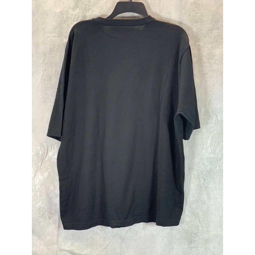 RAFFI LINEA UOMO Men's Black Textured Crewneck Short-Sleeve T-Shirt SZ XL