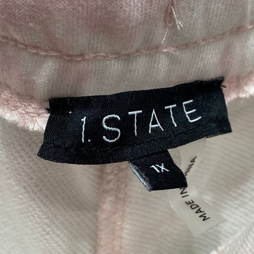 1. STATE Plus Size Pink Tie-Dye High-Rise Drawstring Pull-on Jogger Pants SZ 1X