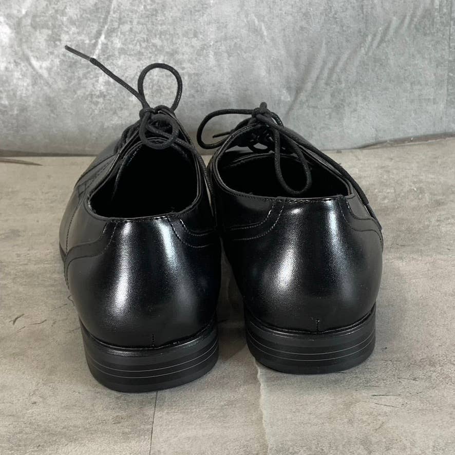ALFANI Men's Black Faux Leather Quincy Cap Toe Lace-Up Shoes SZ 13