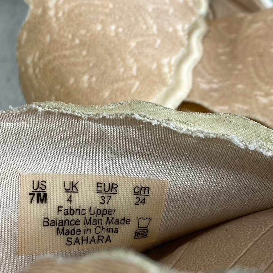 BZEES Women's Almond Sahara Washable Fabric Wedge Slide Sandals SZ 7