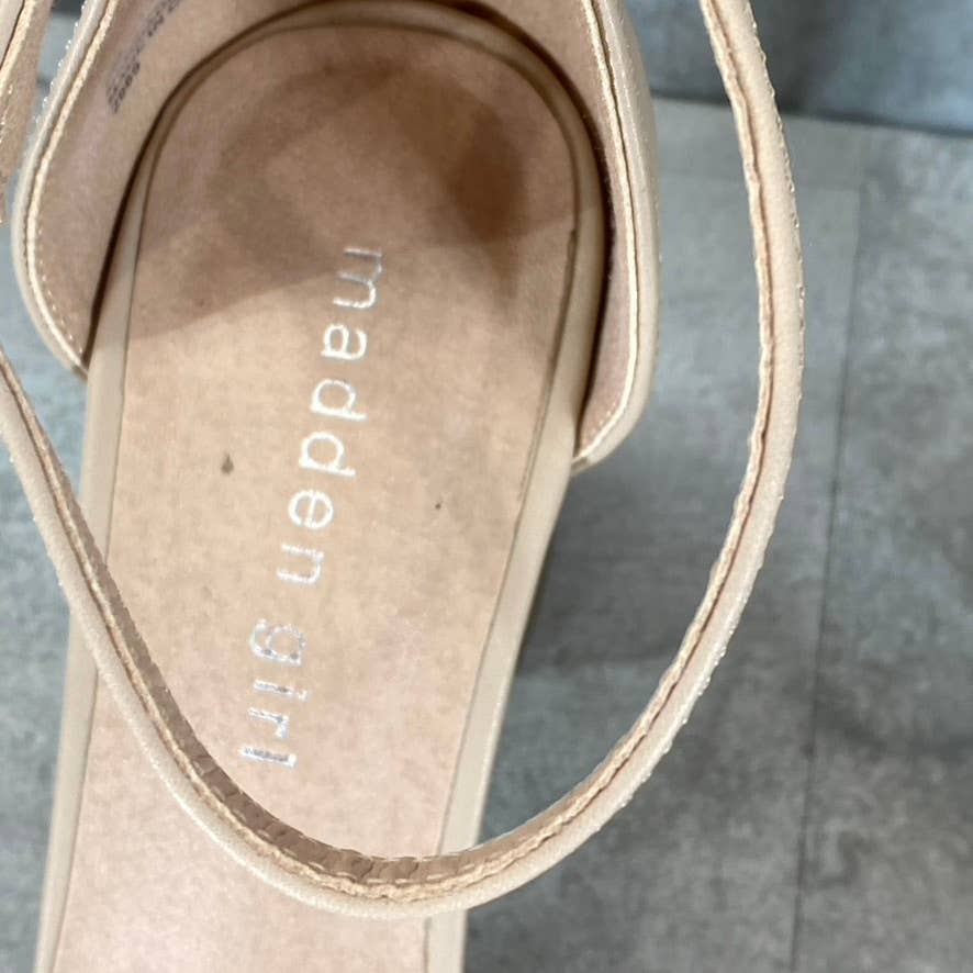 MADDEN GIRL Women's Blush Beella Round-Toe Ankle-Strap Block-Heel Sandals SZ 9