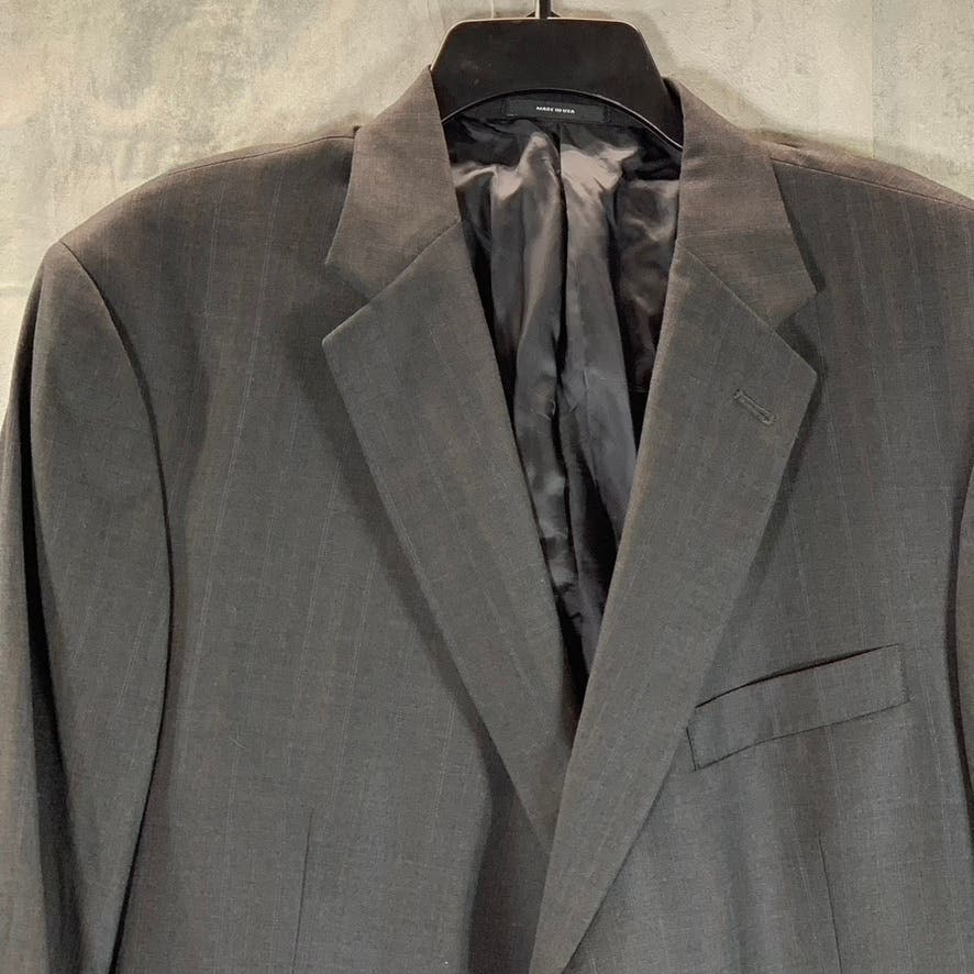 HART SCHAFFNER MARX Men's Charcoal Pinstripe Two Button-Suit Jacket SZ 46R