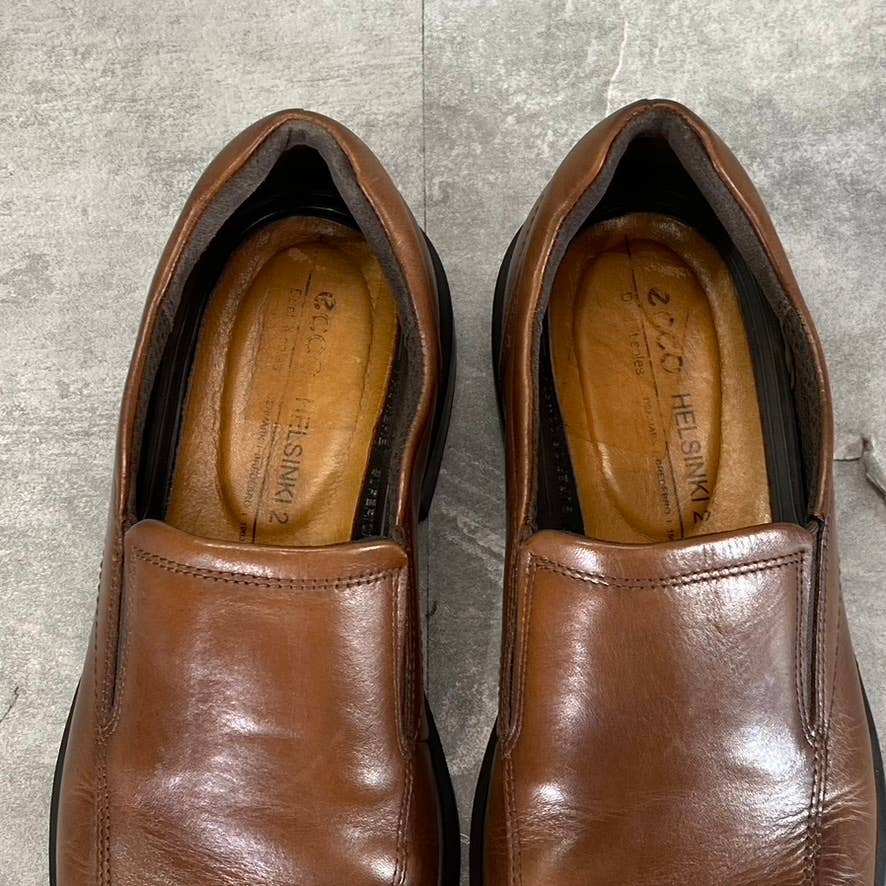ECCO Men's Cognac Leather Helsinki 2 Apron-Toe Slip-On Loafers SZ 7/7.5
