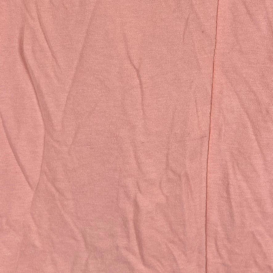 STYLE & CO Women's Pink Textured-Short Sleeve Tie Neck Top SZ XL