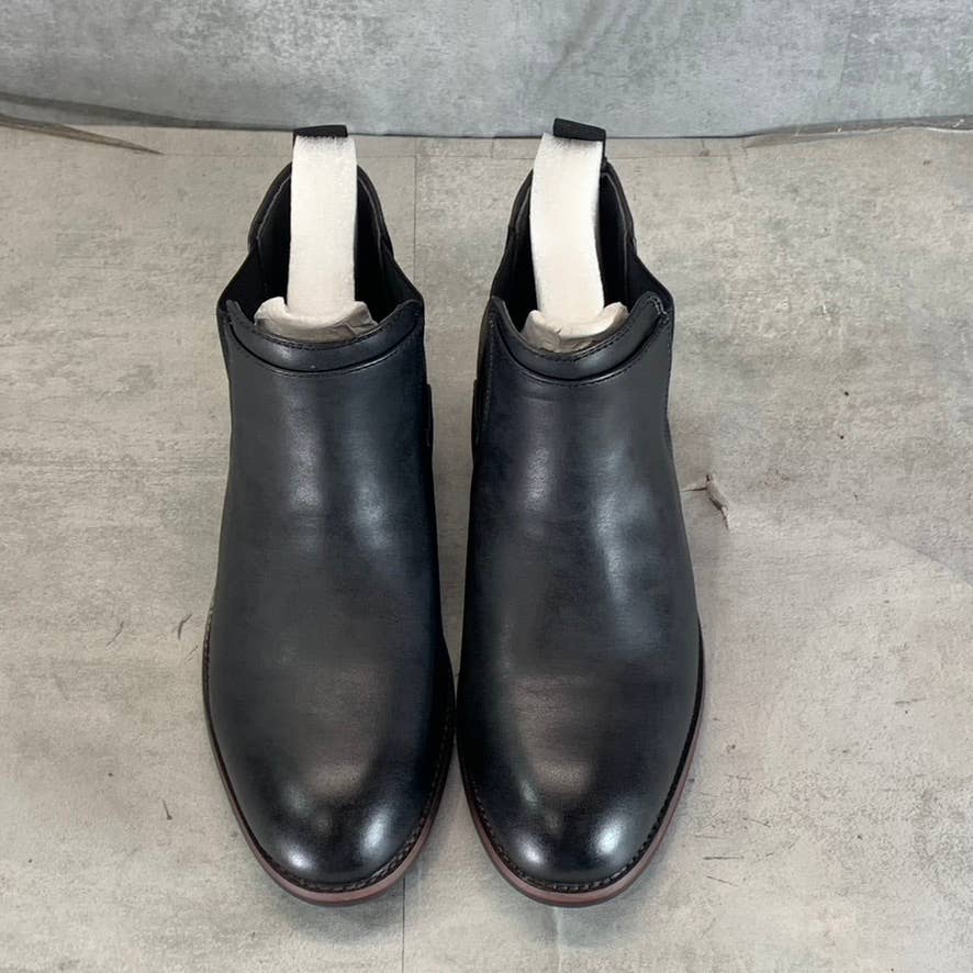 VANCE CO. Men's Black Faux Leather Landon Slip-On Chelsea Dress Boots SZ 8
