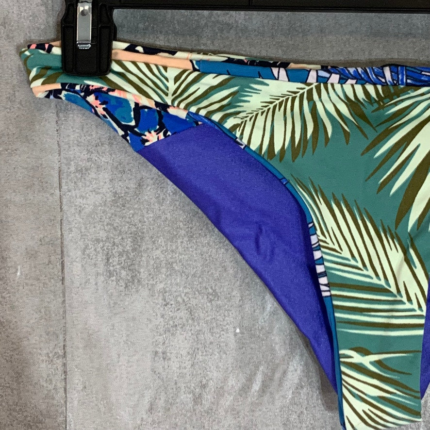 MAAJI Blue Oliveira Frills Low Rise Reversible Cheeky Bikini Bottom SZ L