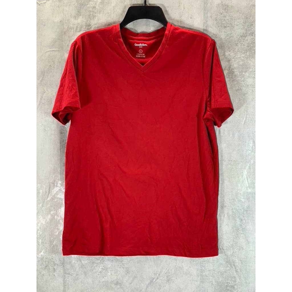 GOODFELLOW & CO Men's Red V-Neck Lyndale Short-Sleeve T-Shirt SZ M
