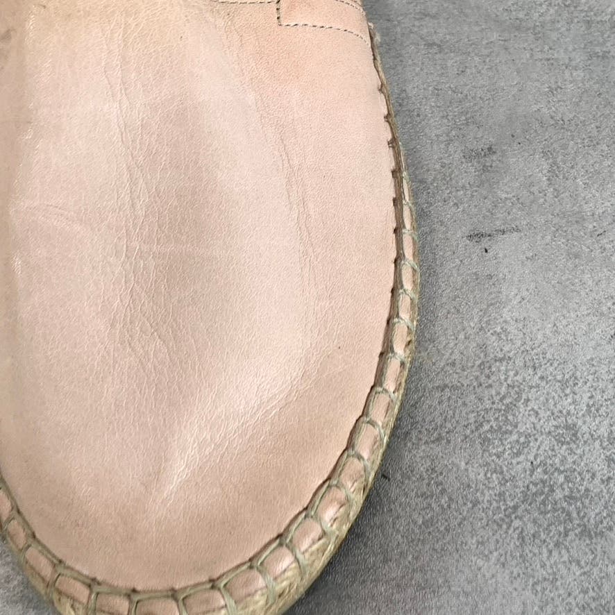 BUENO Women's Light Pink Leather Round-Toe Slip-On Espadrille Flats SZ 38(US7.5)