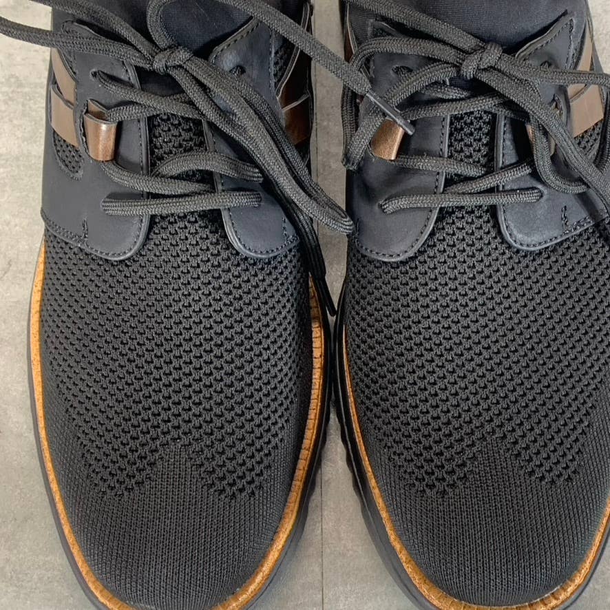 VANCE CO. Men's Black Claxton Tru Comfort Foam Knit Lace-Up Sneakers SZ 9.5