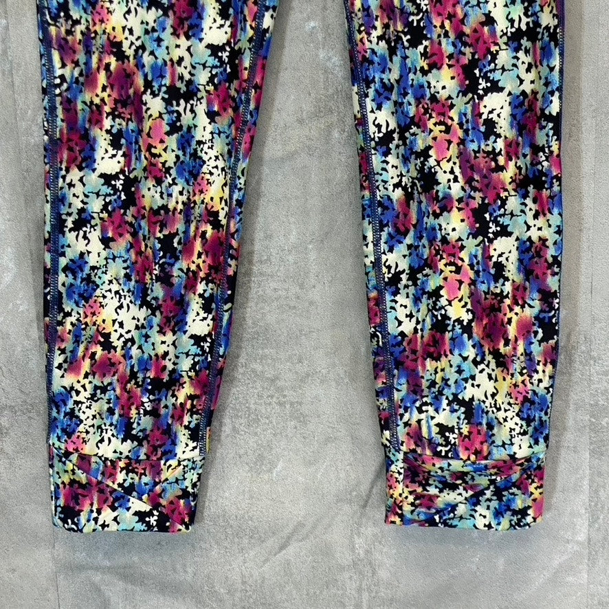 JONES NEW YORK Women's Floral Stream/Multicolor Printed High-Rise Pull-On Crop Leggings SZ M