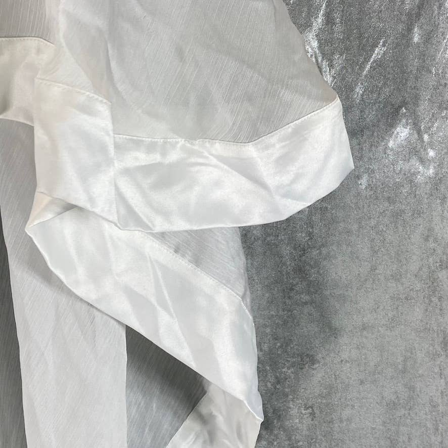 INC INTERNATIONAL CONCEPTS Women's White Satin-Border Topper SZ OS