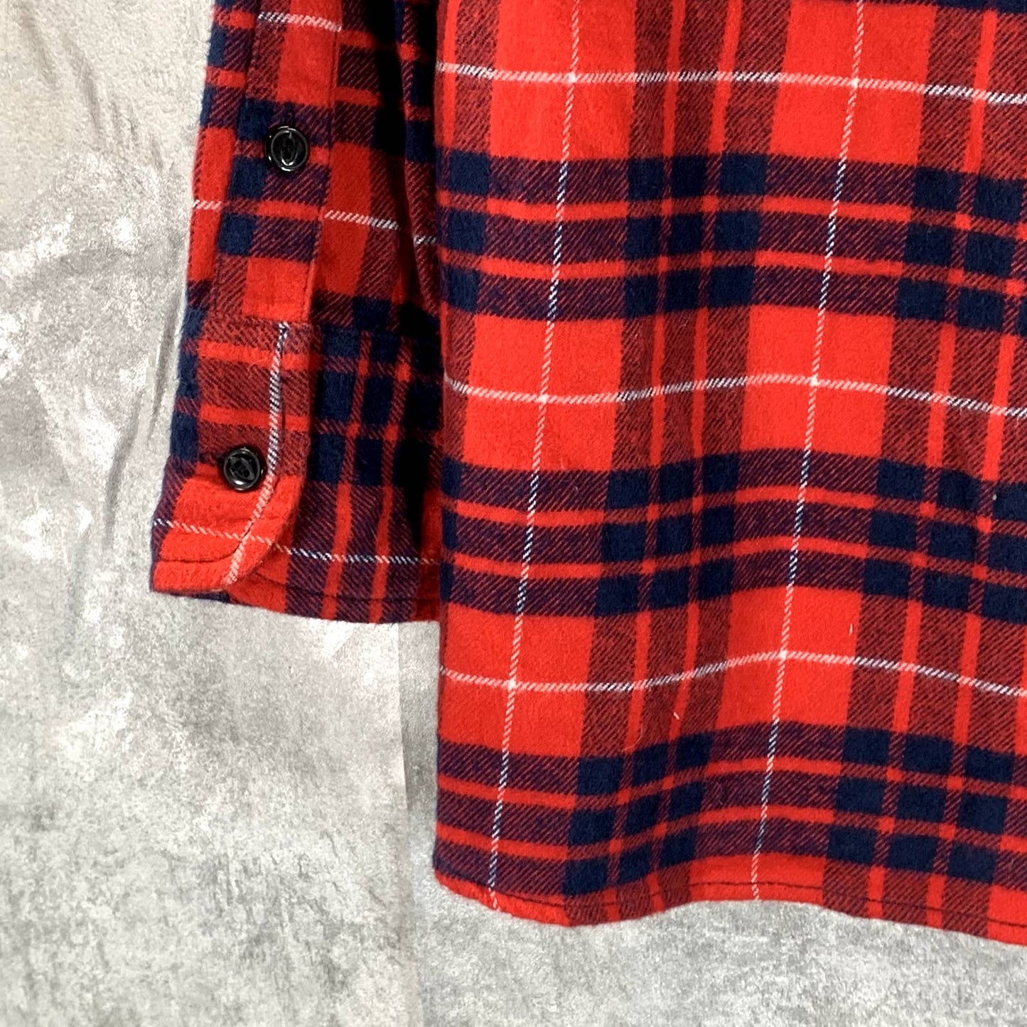 MADEWELL Women's Red Plaid Flannel Button-Up Long Sleeve Shirt SZ M