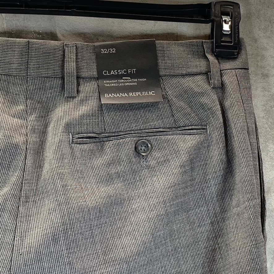 BANANA REPUBLIC Men's Grey Mini Gingham Classic-Fit Dress Pants SZ 32X32
