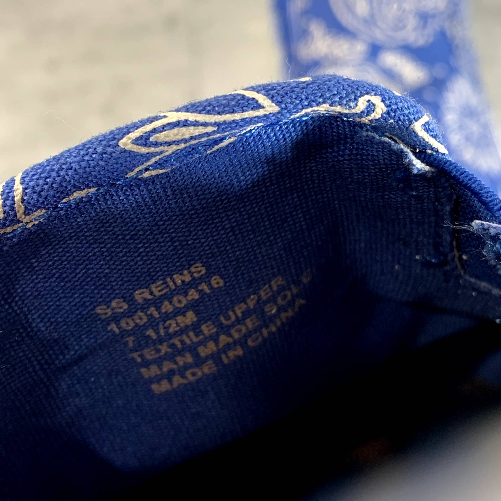 SUN + STONE Men's Navy Paisley Reins Slip-On Sneakers SZ 7./5