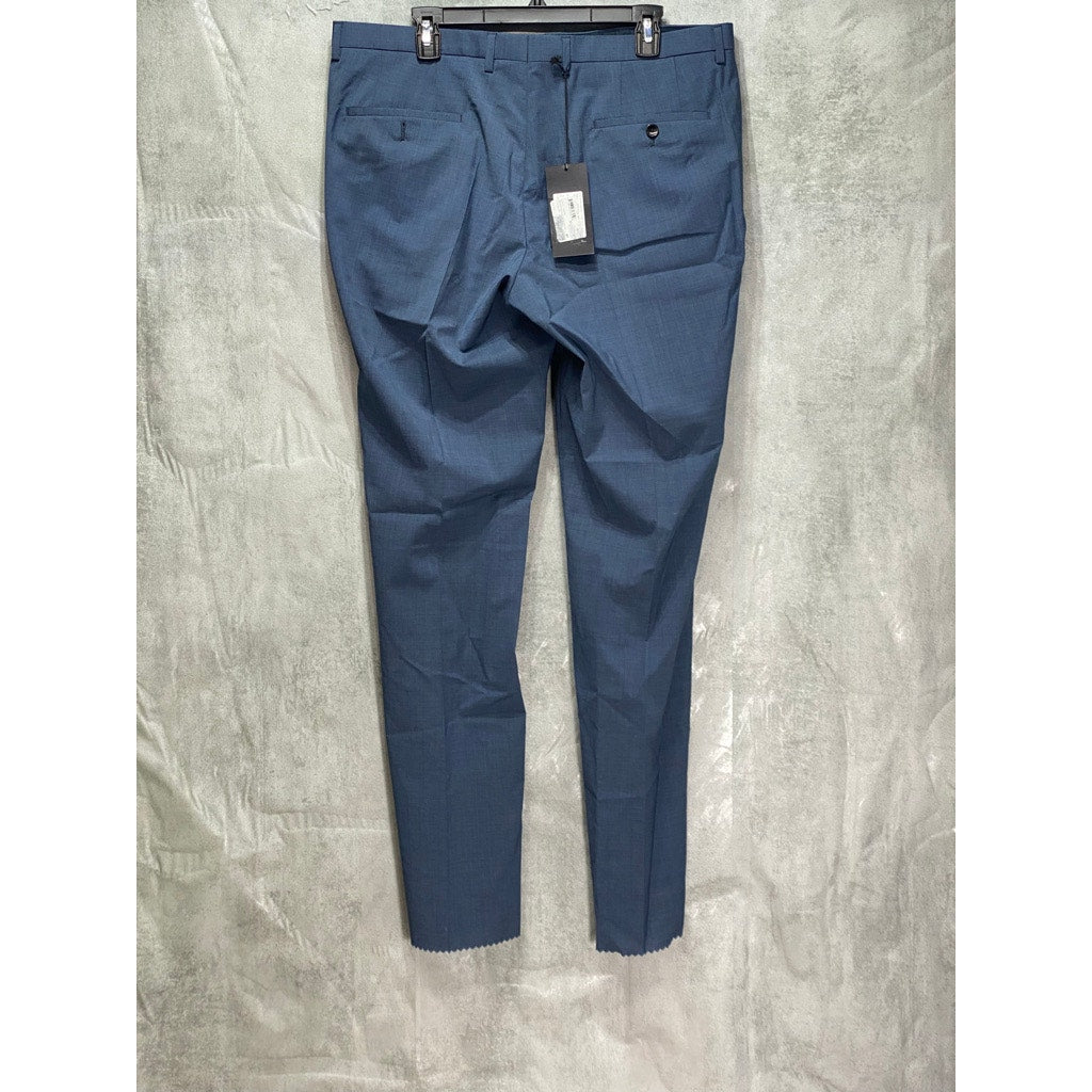 BOSS HUGO BOSS Pastel Blue Unhemmed Wool Blend Regular-Fit Dress Pants SZ 38R