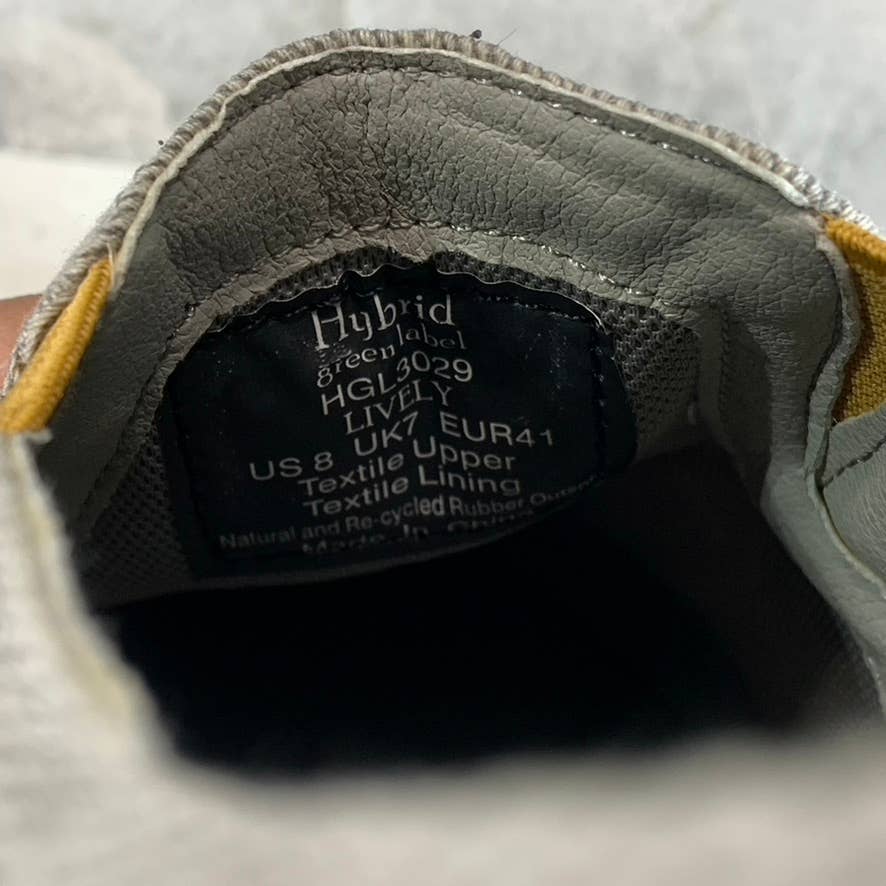 HYBRID GREEN LABEL Men's Grey Canvas Lively Slip-On Sneaker SZ 8