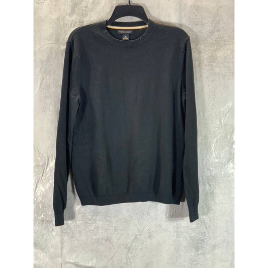 BANANA REPUBLIC Men's Deep Black Cotton Cashmere Crewneck Pullover Sweater SZ M