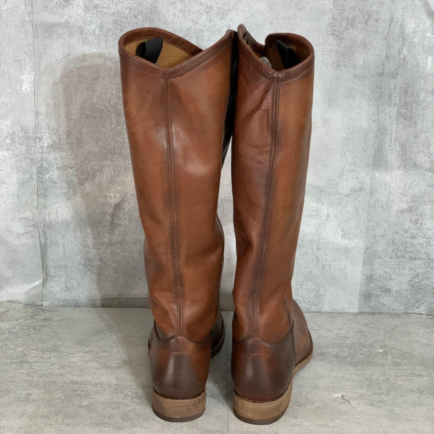 FRYE Cognac Brown Leather Melissa Button 2 Pull On Riding Boot SZ 6 B 3475449