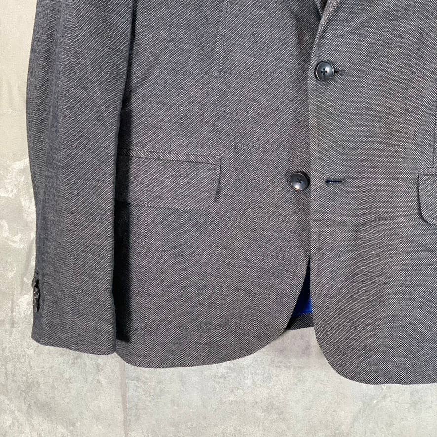 ZARA MAN Men's Black Textured Straight Fit Two-Button Basic Blazer SZ L