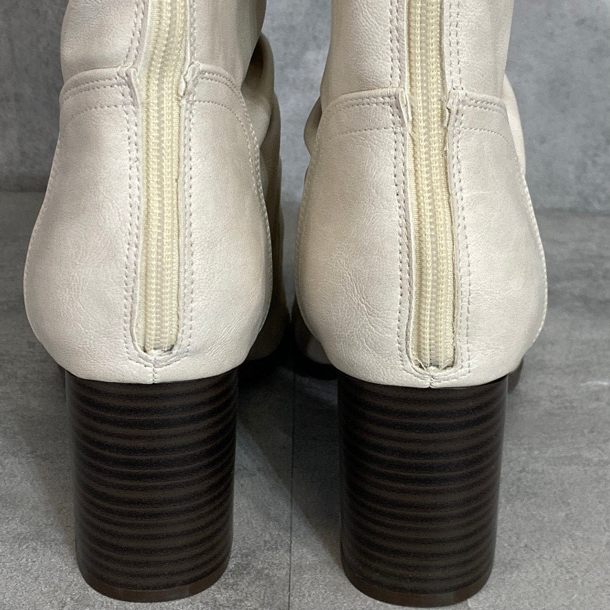 JOURNEE COLLECTION Stone Sequoia Back-Zip Memory Foam Block Heel Boots SZ 10