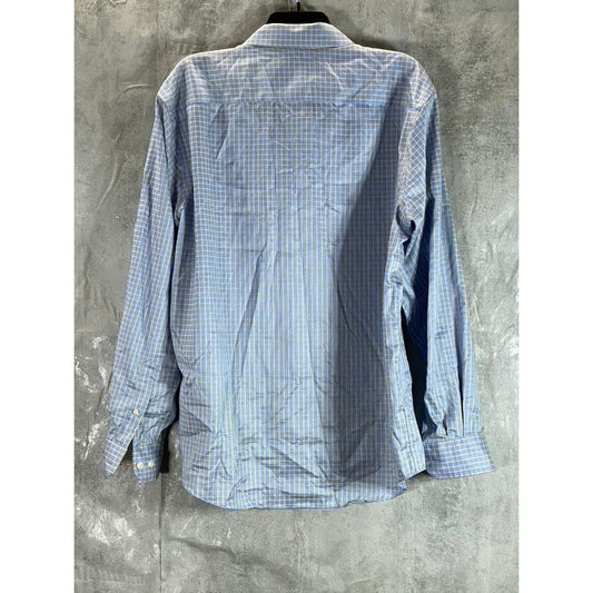 EGARA Men's Light Blue Slim-Fit Non-Iron Button-Up Long Sleeve Shirt SZ XL