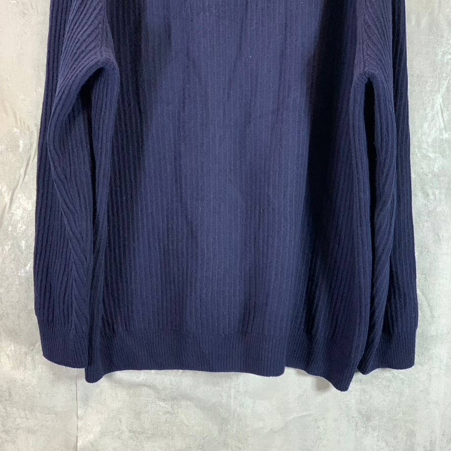 LACOSTE Men's Navy Blue Crewneck Classic-Fit Ribbed Long-Sleeve Sweater SZ 3XL